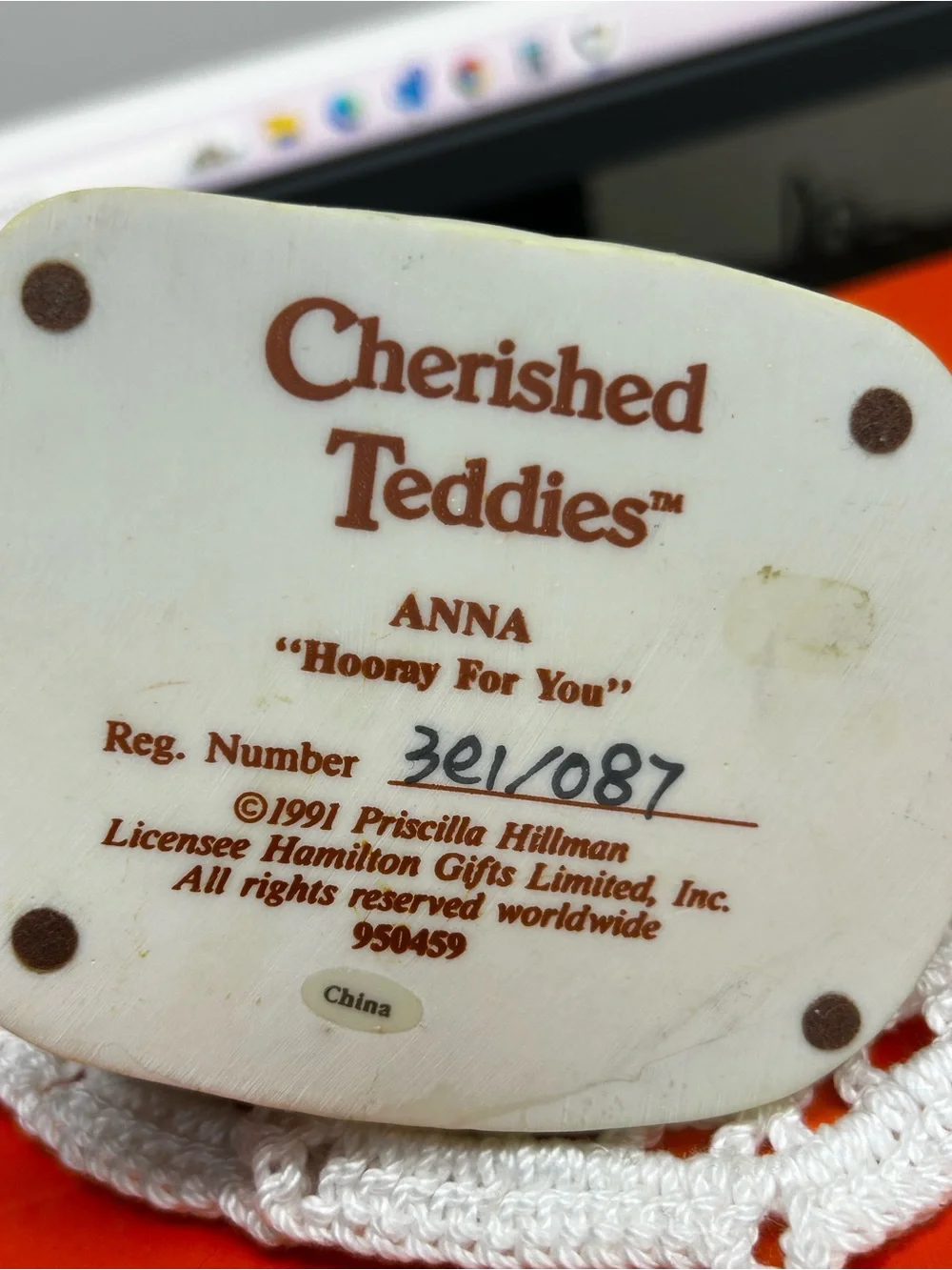 Cherished Teddies Anna Bear Figurine